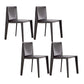 Minimalist Design Leather Dining Chair for Home Solid Back Armless Dining Chair Grey 4 Piece Set Clearhalo 'Dining Chairs' 'Dining Tables & Seating' 'dining_chair' 'furn' 'furn_dining_chair' 'Furniture' 'furniture_dining_chair' 'Kitchen & Dining Furniture' 4941713