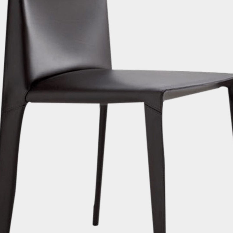 Minimalist Design Leather Dining Chair for Home Solid Back Armless Dining Chair Clearhalo 'Dining Chairs' 'Dining Tables & Seating' 'dining_chair' 'furn' 'furn_dining_chair' 'Furniture' 'furniture_dining_chair' 'Kitchen & Dining Furniture' 4941714