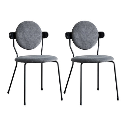 Minimalist Design Armless Open Back Chairs for Home Upholstered Side Chair Grey 2 Piece Set Clearhalo 'Dining Chairs' 'Dining Tables & Seating' 'dining_chair' 'furn' 'furn_dining_chair' 'Furniture' 'furniture_dining_chair' 'Kitchen & Dining Furniture' 4941729