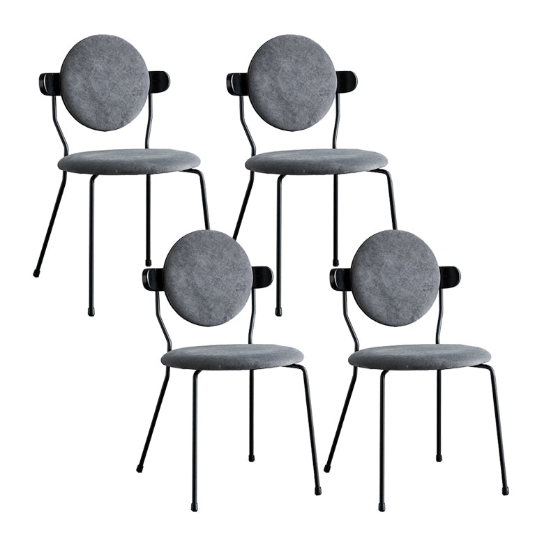 Minimalist Design Armless Open Back Chairs for Home Upholstered Side Chair Grey 4 Piece Set Clearhalo 'Dining Chairs' 'Dining Tables & Seating' 'dining_chair' 'furn' 'furn_dining_chair' 'Furniture' 'furniture_dining_chair' 'Kitchen & Dining Furniture' 4941732