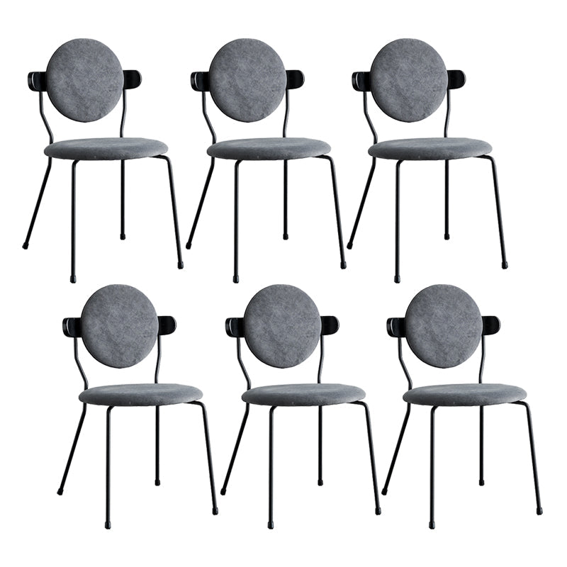 Minimalist Design Armless Open Back Chairs for Home Upholstered Side Chair Grey 6 Piece Set Clearhalo 'Dining Chairs' 'Dining Tables & Seating' 'dining_chair' 'furn' 'furn_dining_chair' 'Furniture' 'furniture_dining_chair' 'Kitchen & Dining Furniture' 4941733