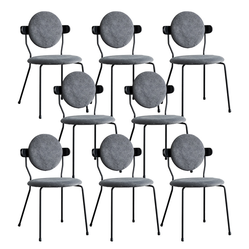 Minimalist Design Armless Open Back Chairs for Home Upholstered Side Chair Grey 8 Piece Set Clearhalo 'Dining Chairs' 'Dining Tables & Seating' 'dining_chair' 'furn' 'furn_dining_chair' 'Furniture' 'furniture_dining_chair' 'Kitchen & Dining Furniture' 4941736