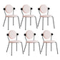 Minimalist Design Armless Open Back Chairs for Home Upholstered Side Chair Pink 6 Piece Set Clearhalo 'Dining Chairs' 'Dining Tables & Seating' 'dining_chair' 'furn' 'furn_dining_chair' 'Furniture' 'furniture_dining_chair' 'Kitchen & Dining Furniture' 4941742