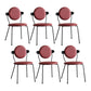 Minimalist Design Armless Open Back Chairs for Home Upholstered Side Chair Burgundy 6 Piece Set Clearhalo 'Dining Chairs' 'Dining Tables & Seating' 'dining_chair' 'furn' 'furn_dining_chair' 'Furniture' 'furniture_dining_chair' 'Kitchen & Dining Furniture' 4941752