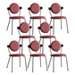 Minimalist Design Armless Open Back Chairs for Home Upholstered Side Chair Burgundy 8 Piece Set Clearhalo 'Dining Chairs' 'Dining Tables & Seating' 'dining_chair' 'furn' 'furn_dining_chair' 'Furniture' 'furniture_dining_chair' 'Kitchen & Dining Furniture' 4941754