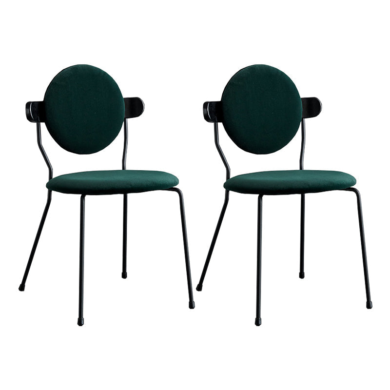 Minimalist Design Armless Open Back Chairs for Home Upholstered Side Chair Blackish Green 2 Piece Set Clearhalo 'Dining Chairs' 'Dining Tables & Seating' 'dining_chair' 'furn' 'furn_dining_chair' 'Furniture' 'furniture_dining_chair' 'Kitchen & Dining Furniture' 4941755