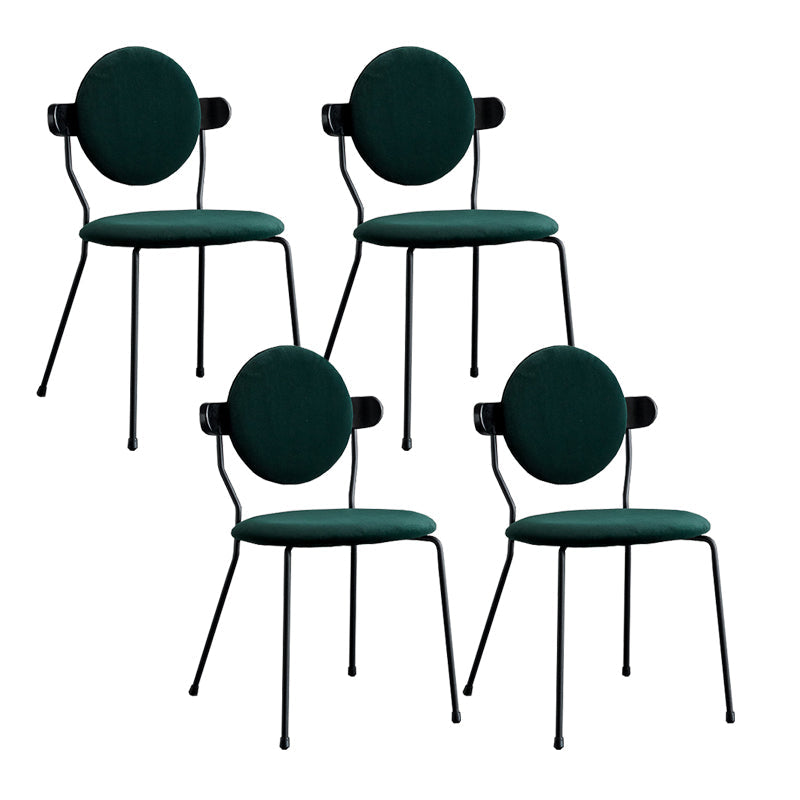 Minimalist Design Armless Open Back Chairs for Home Upholstered Side Chair Blackish Green 4 Piece Set Clearhalo 'Dining Chairs' 'Dining Tables & Seating' 'dining_chair' 'furn' 'furn_dining_chair' 'Furniture' 'furniture_dining_chair' 'Kitchen & Dining Furniture' 4941756