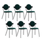 Minimalist Design Armless Open Back Chairs for Home Upholstered Side Chair Blackish Green 6 Piece Set Clearhalo 'Dining Chairs' 'Dining Tables & Seating' 'dining_chair' 'furn' 'furn_dining_chair' 'Furniture' 'furniture_dining_chair' 'Kitchen & Dining Furniture' 4941757