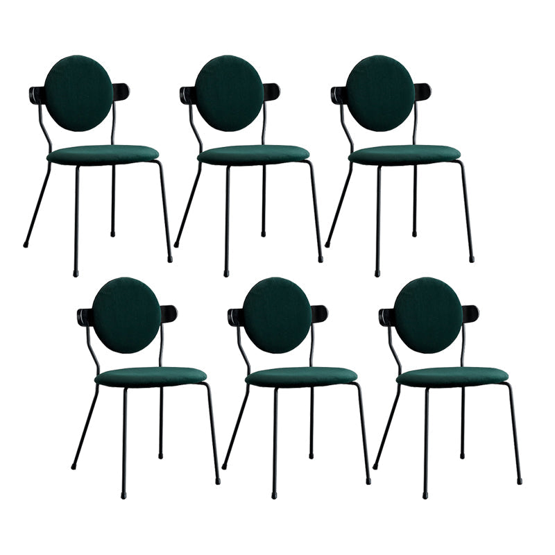 Minimalist Design Armless Open Back Chairs for Home Upholstered Side Chair Blackish Green 6 Piece Set Clearhalo 'Dining Chairs' 'Dining Tables & Seating' 'dining_chair' 'furn' 'furn_dining_chair' 'Furniture' 'furniture_dining_chair' 'Kitchen & Dining Furniture' 4941757