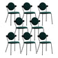 Minimalist Design Armless Open Back Chairs for Home Upholstered Side Chair Blackish Green 8 Piece Set Clearhalo 'Dining Chairs' 'Dining Tables & Seating' 'dining_chair' 'furn' 'furn_dining_chair' 'Furniture' 'furniture_dining_chair' 'Kitchen & Dining Furniture' 4941758