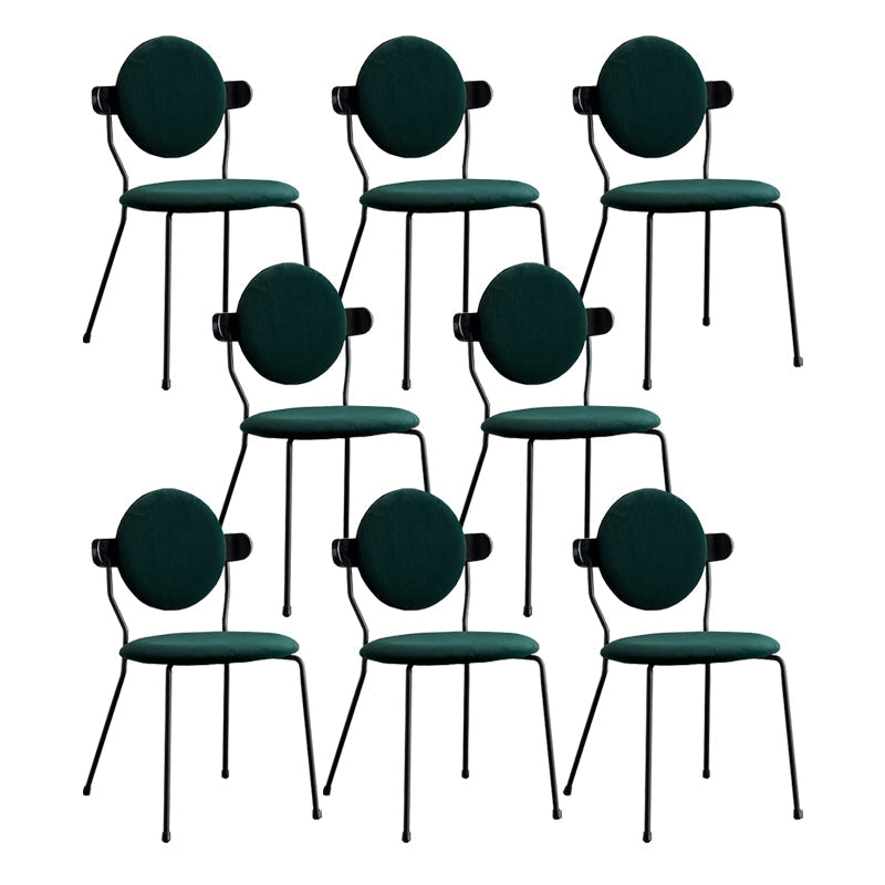 Minimalist Design Armless Open Back Chairs for Home Upholstered Side Chair Blackish Green 8 Piece Set Clearhalo 'Dining Chairs' 'Dining Tables & Seating' 'dining_chair' 'furn' 'furn_dining_chair' 'Furniture' 'furniture_dining_chair' 'Kitchen & Dining Furniture' 4941758