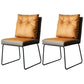 Contemporary Faux Leather Dining Room Chairs Metal Dining Chairs for Home Use Yellow 2 Piece Set Clearhalo 'Dining Chairs' 'Dining Tables & Seating' 'dining_chair' 'furn' 'furn_dining_chair' 'Furniture' 'furniture_dining_chair' 'Kitchen & Dining Furniture' 4941761