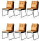 Contemporary Faux Leather Dining Room Chairs Metal Dining Chairs for Home Use Yellow 6 Piece Set Clearhalo 'Dining Chairs' 'Dining Tables & Seating' 'dining_chair' 'furn' 'furn_dining_chair' 'Furniture' 'furniture_dining_chair' 'Kitchen & Dining Furniture' 4941764