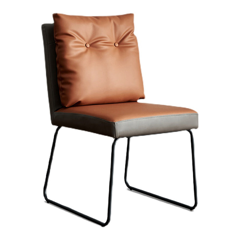 Contemporary Faux Leather Dining Room Chairs Metal Dining Chairs for Home Use Clearhalo 'Dining Chairs' 'Dining Tables & Seating' 'dining_chair' 'furn' 'furn_dining_chair' 'Furniture' 'furniture_dining_chair' 'Kitchen & Dining Furniture' 4941769