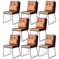 Contemporary Faux Leather Dining Room Chairs Metal Dining Chairs for Home Use Brown 8 Piece Set Clearhalo 'Dining Chairs' 'Dining Tables & Seating' 'dining_chair' 'furn' 'furn_dining_chair' 'Furniture' 'furniture_dining_chair' 'Kitchen & Dining Furniture' 4941774