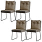 Contemporary Faux Leather Dining Room Chairs Metal Dining Chairs for Home Use Khaki 4 Piece Set Clearhalo 'Dining Chairs' 'Dining Tables & Seating' 'dining_chair' 'furn' 'furn_dining_chair' 'Furniture' 'furniture_dining_chair' 'Kitchen & Dining Furniture' 4941778