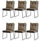 Contemporary Faux Leather Dining Room Chairs Metal Dining Chairs for Home Use Khaki 6 Piece Set Clearhalo 'Dining Chairs' 'Dining Tables & Seating' 'dining_chair' 'furn' 'furn_dining_chair' 'Furniture' 'furniture_dining_chair' 'Kitchen & Dining Furniture' 4941779