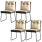 Contemporary Faux Leather Dining Room Chairs Metal Dining Chairs for Home Use Off-White 4 Piece Set Clearhalo 'Dining Chairs' 'Dining Tables & Seating' 'dining_chair' 'furn' 'furn_dining_chair' 'Furniture' 'furniture_dining_chair' 'Kitchen & Dining Furniture' 4941782