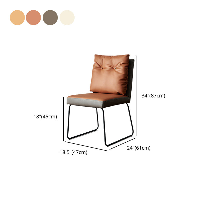 Contemporary Faux Leather Dining Room Chairs Metal Dining Chairs for Home Use Clearhalo 'Dining Chairs' 'Dining Tables & Seating' 'dining_chair' 'furn' 'furn_dining_chair' 'Furniture' 'furniture_dining_chair' 'Kitchen & Dining Furniture' 4941785