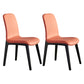 Minimalist Design PU Leather Dining Chairs Solid Back Chair with Wooden Legs Orange 2 Piece Set Clearhalo 'Dining Chairs' 'Dining Tables & Seating' 'dining_chair' 'furn' 'furn_dining_chair' 'Furniture' 'furniture_dining_chair' 'Kitchen & Dining Furniture' 4941794