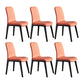 Minimalist Design PU Leather Dining Chairs Solid Back Chair with Wooden Legs Orange 6 Piece Set Clearhalo 'Dining Chairs' 'Dining Tables & Seating' 'dining_chair' 'furn' 'furn_dining_chair' 'Furniture' 'furniture_dining_chair' 'Kitchen & Dining Furniture' 4941798