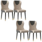 Glam Faux Leather Dining Chairs Wood Armless Dining Chair for Home Use Grey 4 Piece Set Clearhalo 'Dining Chairs' 'Dining Tables & Seating' 'dining_chair' 'furn' 'furn_dining_chair' 'Furniture' 'furniture_dining_chair' 'Kitchen & Dining Furniture' 4941812