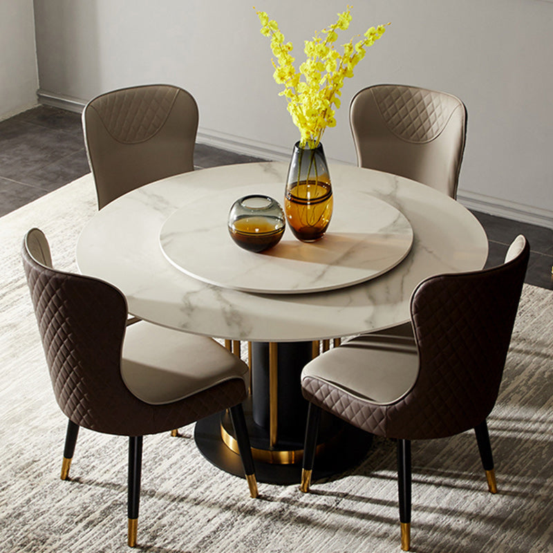 Glam Faux Leather Dining Chairs Wood Armless Dining Chair for Home Use Clearhalo 'Dining Chairs' 'Dining Tables & Seating' 'dining_chair' 'furn' 'furn_dining_chair' 'Furniture' 'furniture_dining_chair' 'Kitchen & Dining Furniture' 4941816