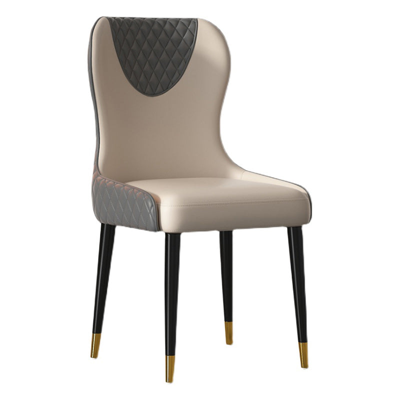 Glam Faux Leather Dining Chairs Wood Armless Dining Chair for Home Use Clearhalo 'Dining Chairs' 'Dining Tables & Seating' 'dining_chair' 'furn' 'furn_dining_chair' 'Furniture' 'furniture_dining_chair' 'Kitchen & Dining Furniture' 4941818
