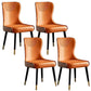 Glam Faux Leather Dining Chairs Wood Armless Dining Chair for Home Use Orange 4 Piece Set Clearhalo 'Dining Chairs' 'Dining Tables & Seating' 'dining_chair' 'furn' 'furn_dining_chair' 'Furniture' 'furniture_dining_chair' 'Kitchen & Dining Furniture' 4941820