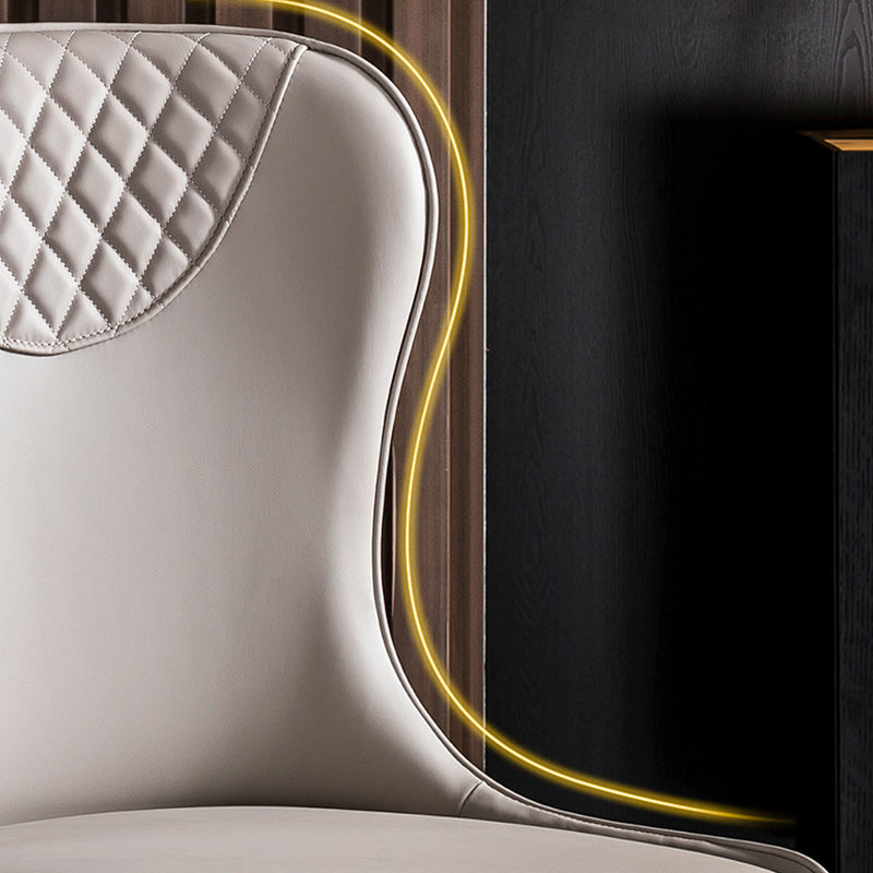 Glam Faux Leather Dining Chairs Wood Armless Dining Chair for Home Use Clearhalo 'Dining Chairs' 'Dining Tables & Seating' 'dining_chair' 'furn' 'furn_dining_chair' 'Furniture' 'furniture_dining_chair' 'Kitchen & Dining Furniture' 4941821