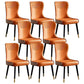 Glam Faux Leather Dining Chairs Wood Armless Dining Chair for Home Use Orange 8 Piece Set Clearhalo 'Dining Chairs' 'Dining Tables & Seating' 'dining_chair' 'furn' 'furn_dining_chair' 'Furniture' 'furniture_dining_chair' 'Kitchen & Dining Furniture' 4941824