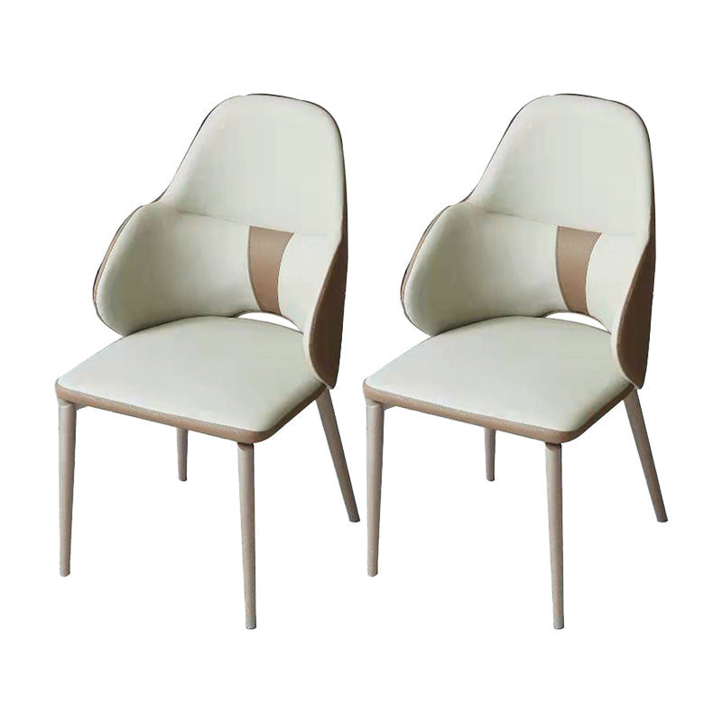Minimalist Design Arm Leather Dining Chairs Solid Back Chairs for Home Use Grey 2 Piece Set Clearhalo 'Dining Chairs' 'Dining Tables & Seating' 'dining_chair' 'furn' 'furn_dining_chair' 'Furniture' 'furniture_dining_chair' 'Kitchen & Dining Furniture' 4941833
