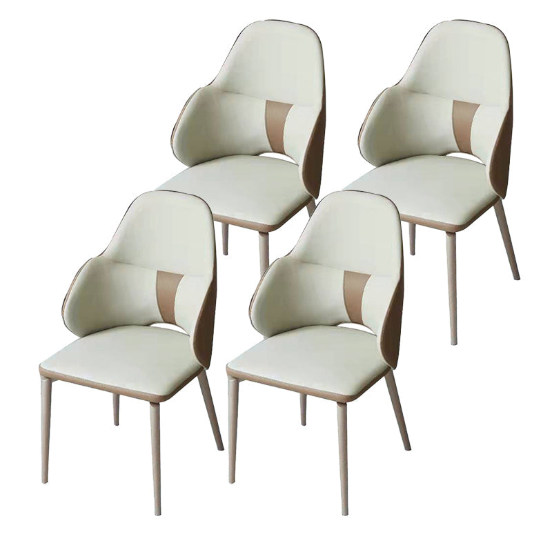 Minimalist Design Arm Leather Dining Chairs Solid Back Chairs for Home Use Grey 4 Piece Set Clearhalo 'Dining Chairs' 'Dining Tables & Seating' 'dining_chair' 'furn' 'furn_dining_chair' 'Furniture' 'furniture_dining_chair' 'Kitchen & Dining Furniture' 4941834