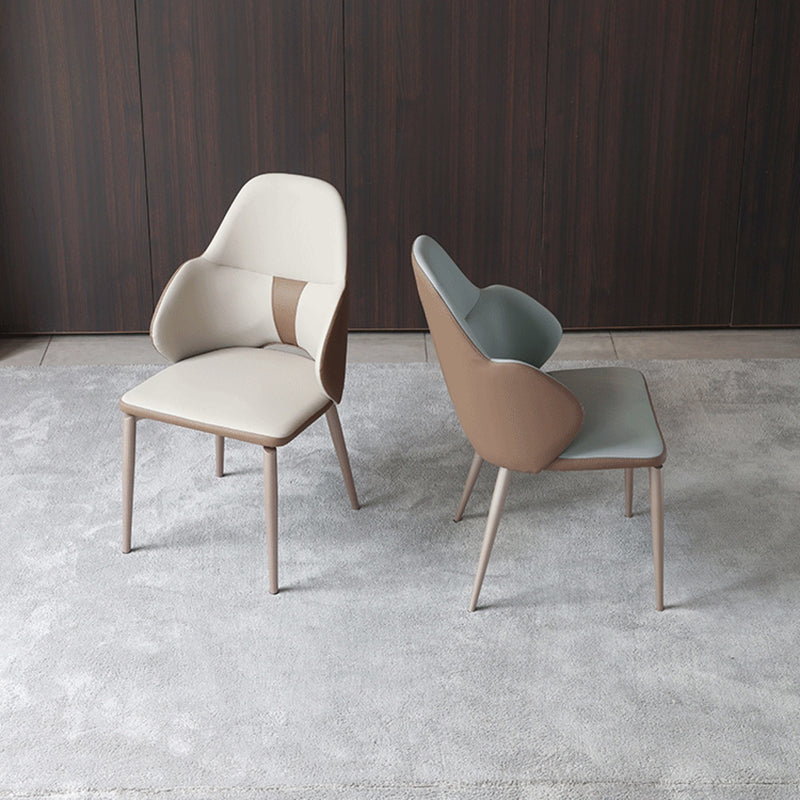 Minimalist Design Arm Leather Dining Chairs Solid Back Chairs for Home Use Clearhalo 'Dining Chairs' 'Dining Tables & Seating' 'dining_chair' 'furn' 'furn_dining_chair' 'Furniture' 'furniture_dining_chair' 'Kitchen & Dining Furniture' 4941836