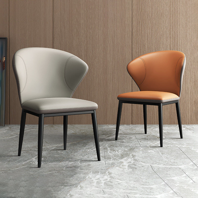 Minimalist Design Armless Wingback Side Chairs Leather Dining Chairs Clearhalo 'Dining Chairs' 'Dining Tables & Seating' 'dining_chair' 'furn' 'furn_dining_chair' 'Furniture' 'furniture_dining_chair' 'Kitchen & Dining Furniture' 4941853