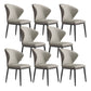 Minimalist Design Armless Wingback Side Chairs Leather Dining Chairs Grey 8 Piece Set Clearhalo 'Dining Chairs' 'Dining Tables & Seating' 'dining_chair' 'furn' 'furn_dining_chair' 'Furniture' 'furniture_dining_chair' 'Kitchen & Dining Furniture' 4941857