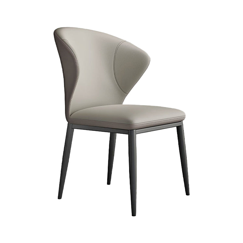 Minimalist Design Armless Wingback Side Chairs Leather Dining Chairs Clearhalo 'Dining Chairs' 'Dining Tables & Seating' 'dining_chair' 'furn' 'furn_dining_chair' 'Furniture' 'furniture_dining_chair' 'Kitchen & Dining Furniture' 4941860