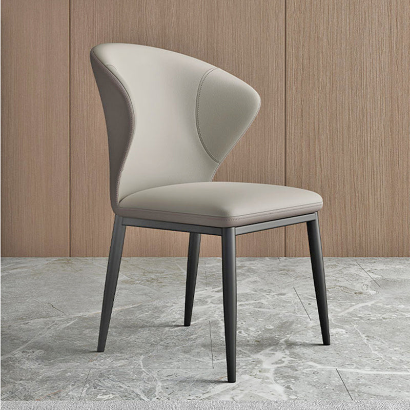 Minimalist Design Armless Wingback Side Chairs Leather Dining Chairs Clearhalo 'Dining Chairs' 'Dining Tables & Seating' 'dining_chair' 'furn' 'furn_dining_chair' 'Furniture' 'furniture_dining_chair' 'Kitchen & Dining Furniture' 4941867