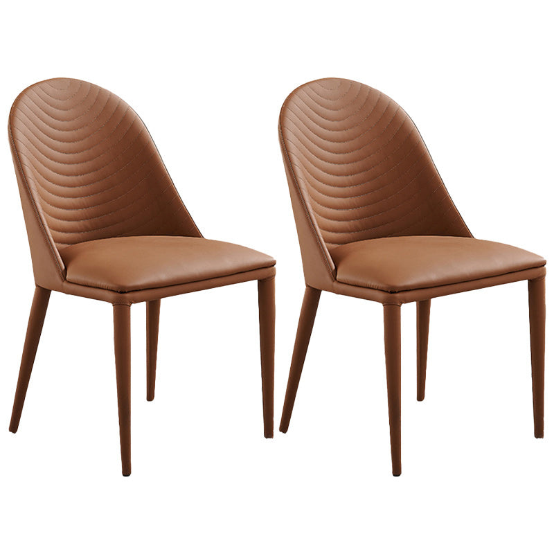 Contemporary Faux Leather Dining Chairs Metal Dining Chairs for Home Use Coffee 2 Piece Set Clearhalo 'Dining Chairs' 'Dining Tables & Seating' 'dining_chair' 'furn' 'furn_dining_chair' 'Furniture' 'furniture_dining_chair' 'Kitchen & Dining Furniture' 4941879