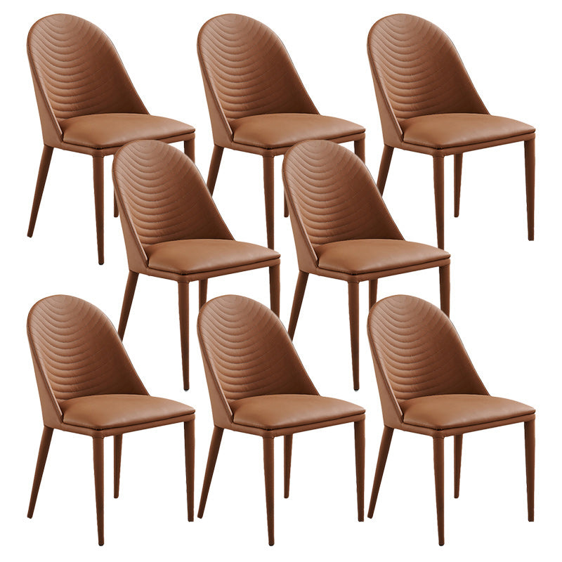 Contemporary Faux Leather Dining Chairs Metal Dining Chairs for Home Use Coffee 8 Piece Set Clearhalo 'Dining Chairs' 'Dining Tables & Seating' 'dining_chair' 'furn' 'furn_dining_chair' 'Furniture' 'furniture_dining_chair' 'Kitchen & Dining Furniture' 4941886