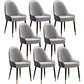 Scandinavian Leather Dining Chairs with Wood Legs Arm Solid Back Dining Side Chair Grey 8 Piece Set Clearhalo 'Dining Chairs' 'Dining Tables & Seating' 'dining_chair' 'furn' 'furn_dining_chair' 'Furniture' 'furniture_dining_chair' 'Kitchen & Dining Furniture' 4941902