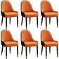 Scandinavian Leather Dining Chairs with Wood Legs Arm Solid Back Dining Side Chair Orange 6 Piece Set Clearhalo 'Dining Chairs' 'Dining Tables & Seating' 'dining_chair' 'furn' 'furn_dining_chair' 'Furniture' 'furniture_dining_chair' 'Kitchen & Dining Furniture' 4941907