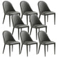 Contemporary PU Leather Dining Room Chairs Metal Dining Chairs for Home Use Grey 8 Piece Set Clearhalo 'Dining Chairs' 'Dining Tables & Seating' 'dining_chair' 'furn' 'furn_dining_chair' 'Furniture' 'furniture_dining_chair' 'Kitchen & Dining Furniture' 4941925
