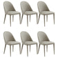 Contemporary PU Leather Dining Room Chairs Metal Dining Chairs for Home Use Off-White 6 Piece Set Clearhalo 'Dining Chairs' 'Dining Tables & Seating' 'dining_chair' 'furn' 'furn_dining_chair' 'Furniture' 'furniture_dining_chair' 'Kitchen & Dining Furniture' 4941939