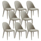 Contemporary PU Leather Dining Room Chairs Metal Dining Chairs for Home Use Off-White 8 Piece Set Clearhalo 'Dining Chairs' 'Dining Tables & Seating' 'dining_chair' 'furn' 'furn_dining_chair' 'Furniture' 'furniture_dining_chair' 'Kitchen & Dining Furniture' 4941940