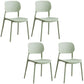 Minimalist Design Plastic Dining Armless Chair Open Back Dining Side Chairs Green 4 Piece Set Clearhalo 'Dining Chairs' 'Dining Tables & Seating' 'dining_chair' 'furn' 'furn_dining_chair' 'Furniture' 'furniture_dining_chair' 'Kitchen & Dining Furniture' 4941945