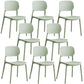 Minimalist Design Plastic Dining Armless Chair Open Back Dining Side Chairs Green 8 Piece Set Clearhalo 'Dining Chairs' 'Dining Tables & Seating' 'dining_chair' 'furn' 'furn_dining_chair' 'Furniture' 'furniture_dining_chair' 'Kitchen & Dining Furniture' 4941947