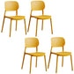 Minimalist Design Plastic Dining Armless Chair Open Back Dining Side Chairs Orange 4 Piece Set Clearhalo 'Dining Chairs' 'Dining Tables & Seating' 'dining_chair' 'furn' 'furn_dining_chair' 'Furniture' 'furniture_dining_chair' 'Kitchen & Dining Furniture' 4941948