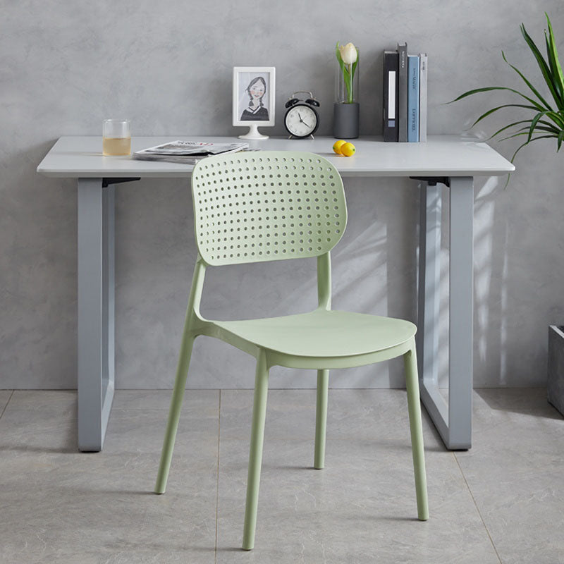 Minimalist Design Plastic Dining Armless Chair Open Back Dining Side Chairs Clearhalo 'Dining Chairs' 'Dining Tables & Seating' 'dining_chair' 'furn' 'furn_dining_chair' 'Furniture' 'furniture_dining_chair' 'Kitchen & Dining Furniture' 4941949