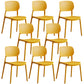 Minimalist Design Plastic Dining Armless Chair Open Back Dining Side Chairs Orange 8 Piece Set Clearhalo 'Dining Chairs' 'Dining Tables & Seating' 'dining_chair' 'furn' 'furn_dining_chair' 'Furniture' 'furniture_dining_chair' 'Kitchen & Dining Furniture' 4941951